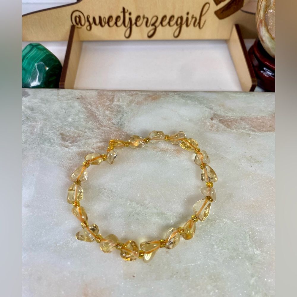 Yellow Citrine Chip Bead Bracelet